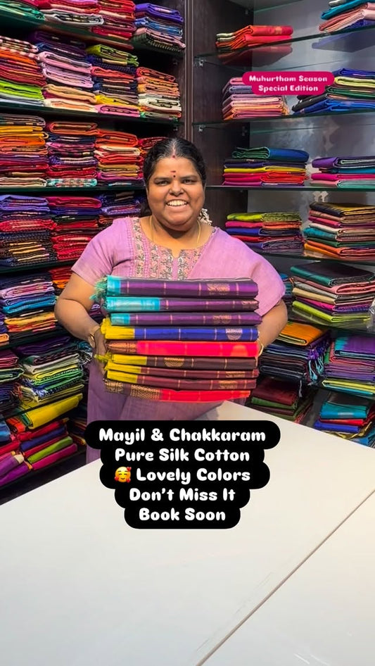 Mayil & Chakkaram | Pure Silk Cotton | Book soon 

vallisvaseha.com...