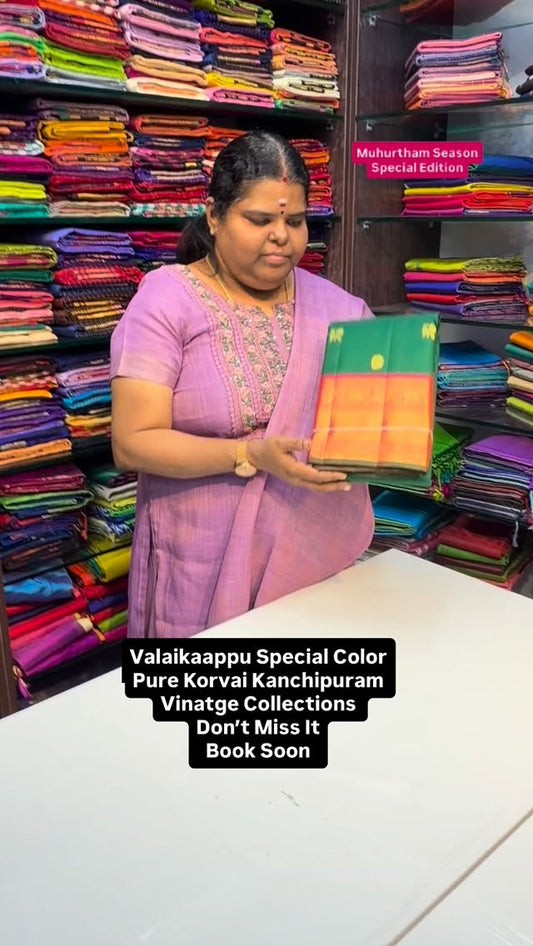 Valaikaappu Special Saree | Pure Korvai Kanchipuram | Vintage Style...