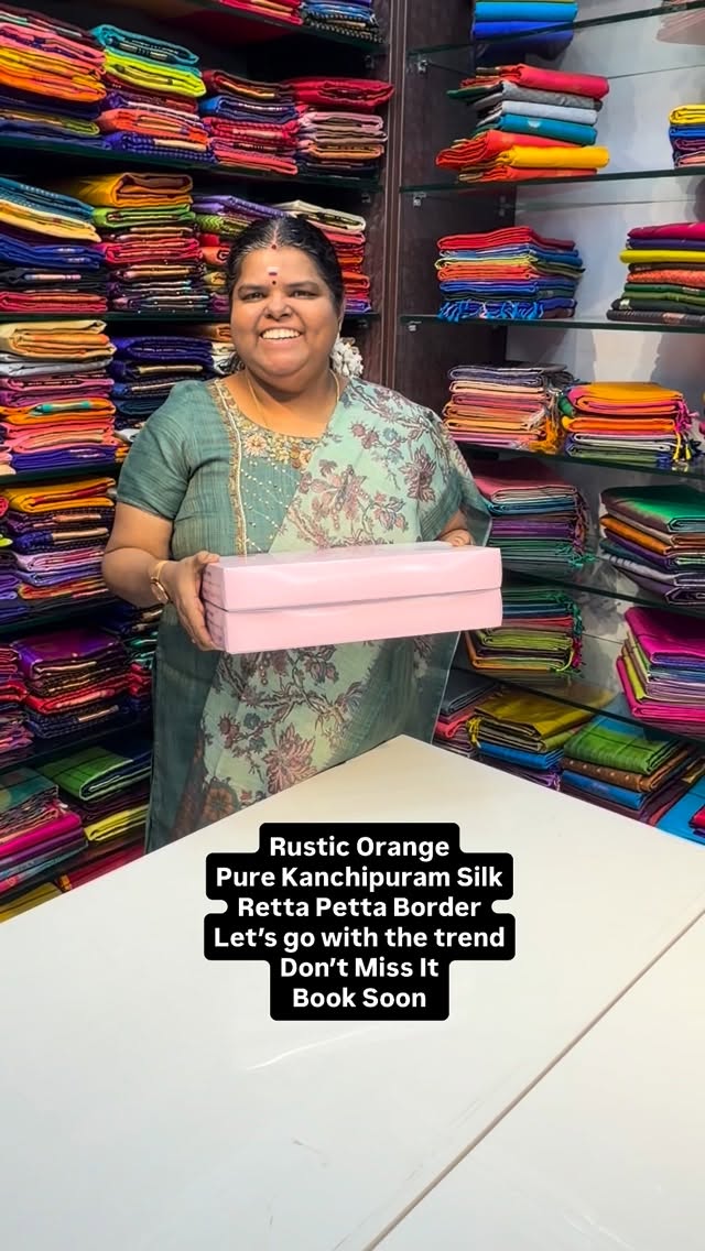 Rustic Orange Shade | Pure Kanchipuram Silk | Flat 5% less 

Vallis...