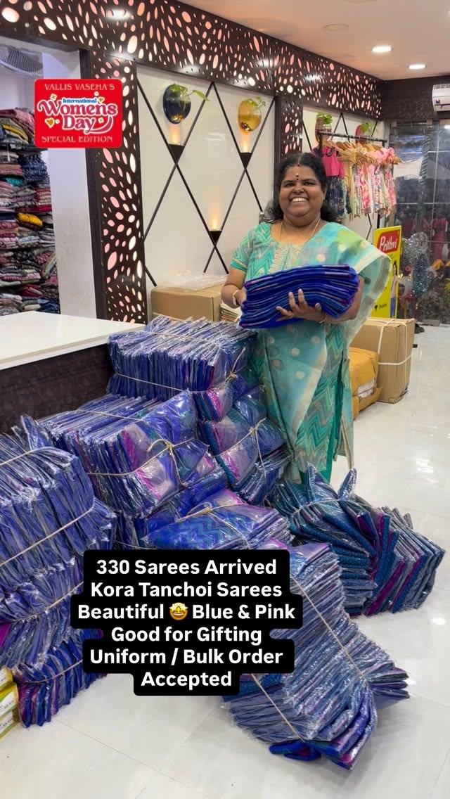 330 Sarees Arrived - Kora Tanchoi Sarees - Blue Shade - Good For gi...