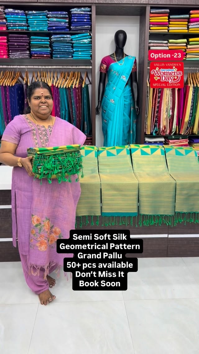 Semi Soft Silk | Geomentrical Pattern | Multi colors | Flat 5% less...