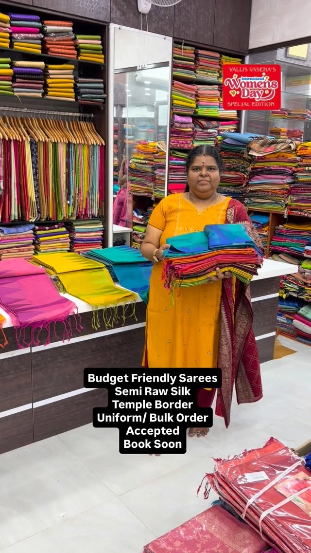 Budget Friendly Sarees | Semi Raw silk | Temple border | Good for g...