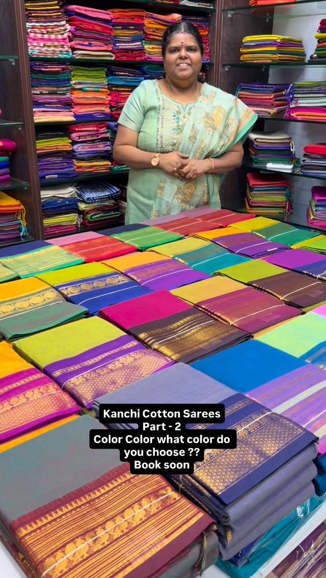 Kanchi Cotton Sarees - Part 2 - 80 counts - good quality with runni...