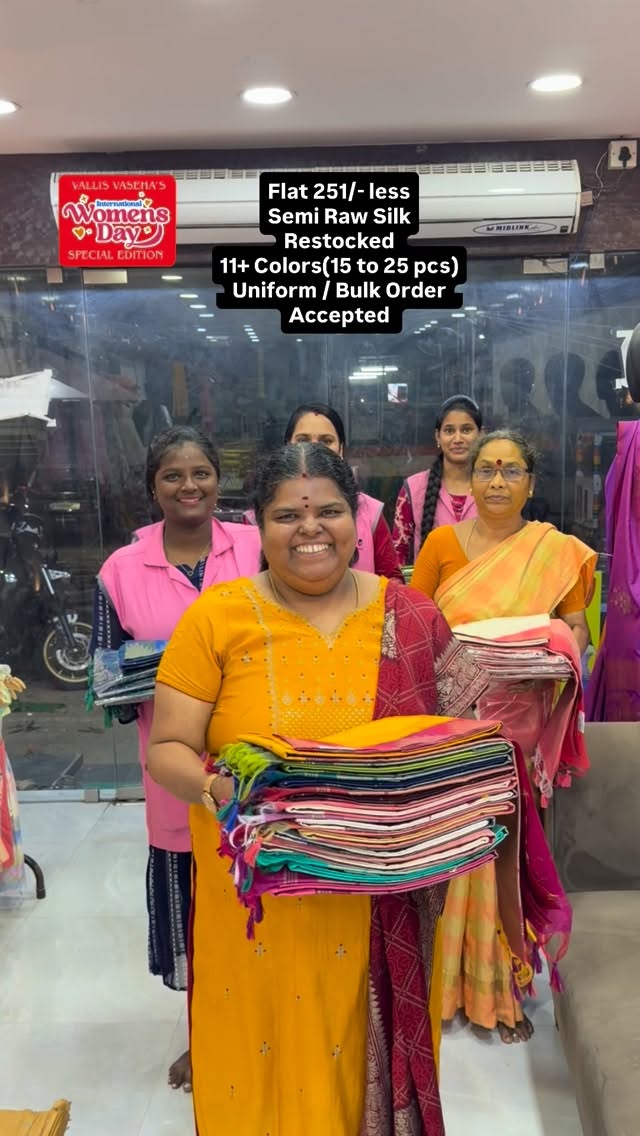 Flat 251/- less | Restocked | Semi Raw silk Saree 

Vallisvaseha.co...