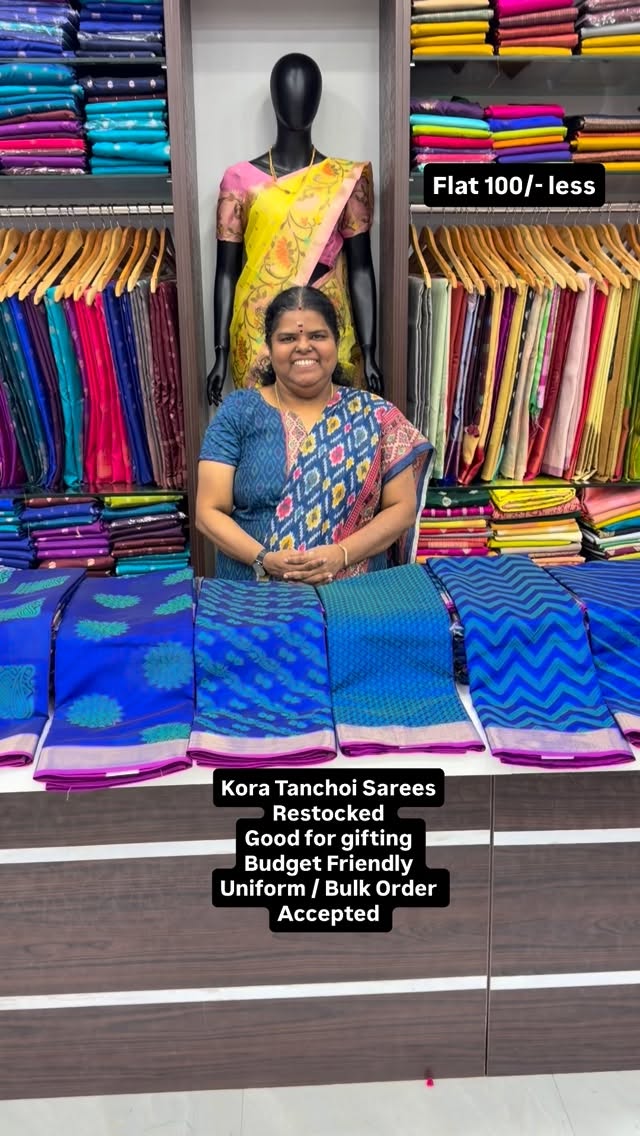 Kora Tanchoi Sarees - Blue Shade - Good For gifting - Flat 100/- le...