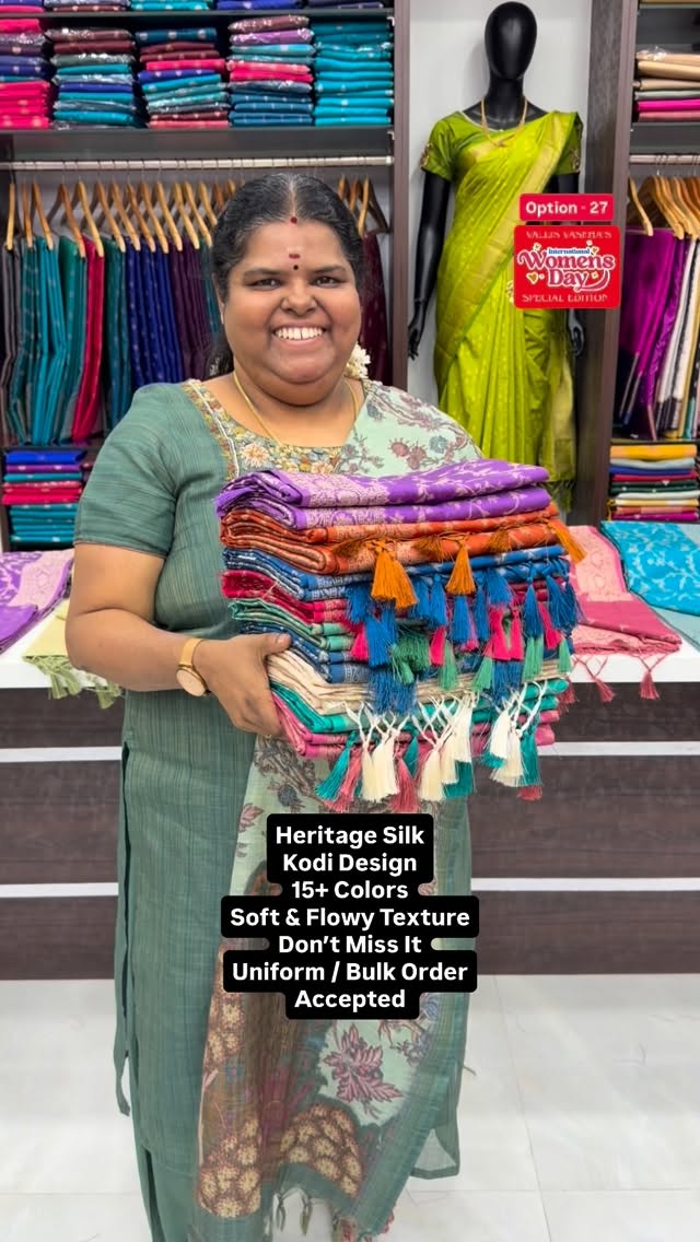 Heritage Silk Saree - Soft & Smooth Texture - All Over weaving patt...