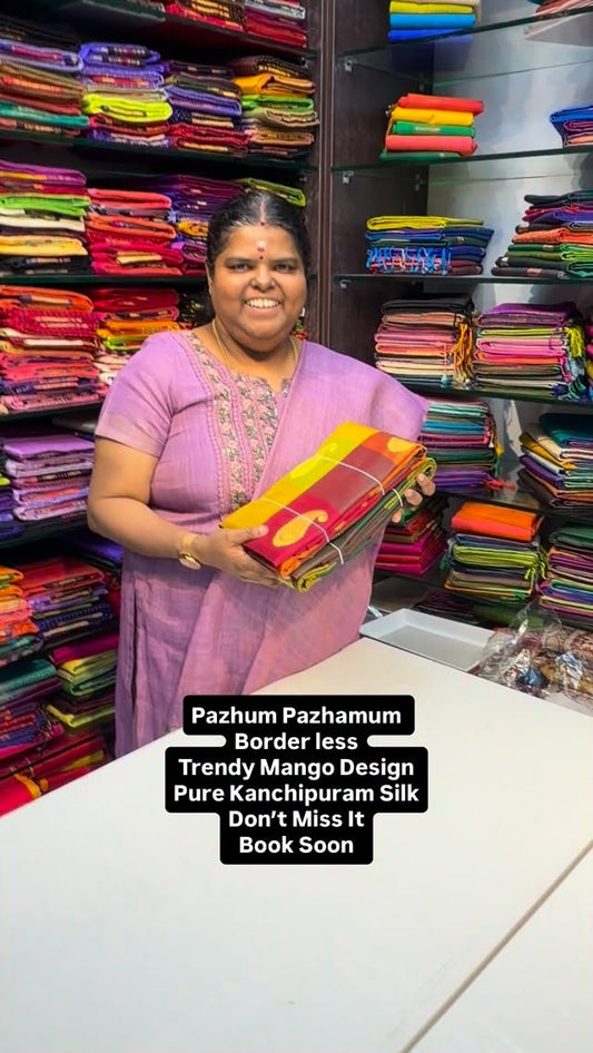 I’m absolutely mesmerized by Palum Pazhamum Pure Kanchipuram Checks...