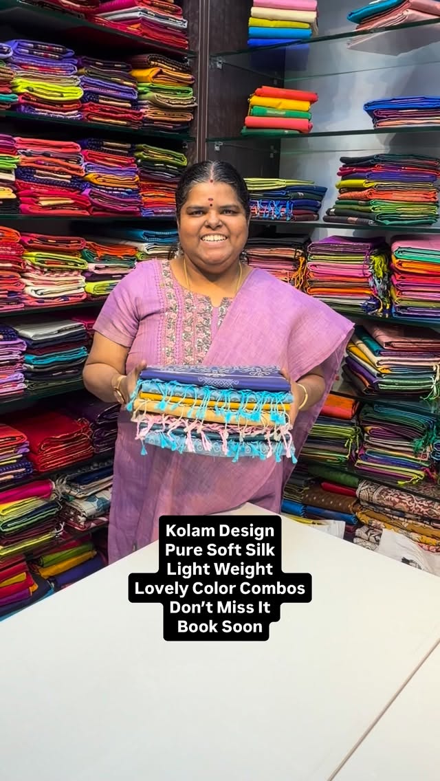 Kolam Design | Pure Soft Silk | Light Weight | Flat 5% less | Book ...