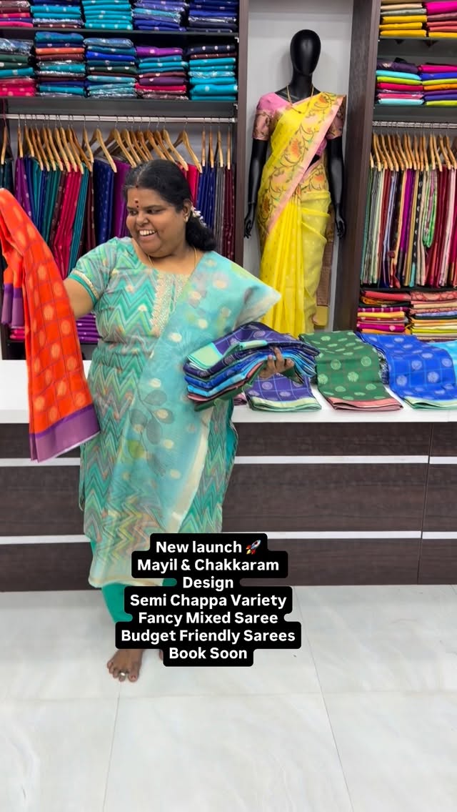 New launch 🚀- Semi Chappa Variety - Fancy Mixed Silk - Mayil & Cha...