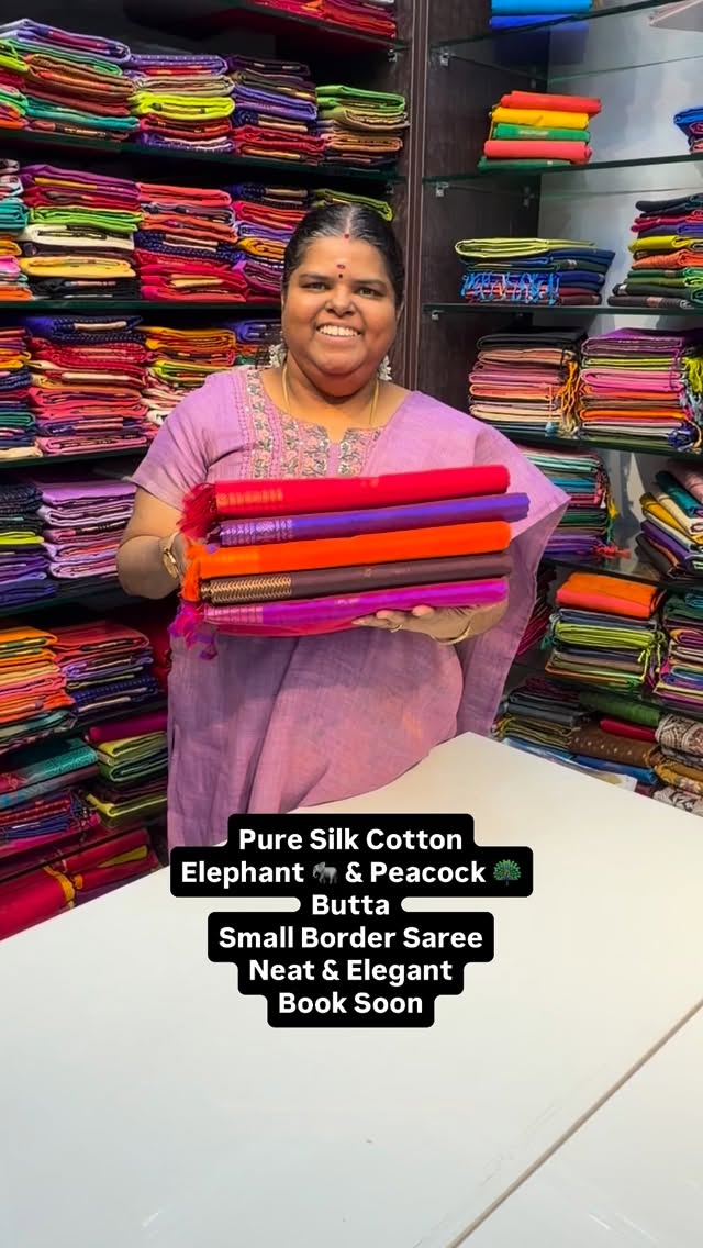 Pure Silk Cotton | Small Border Saree | Book soon | Flat 5% less

v...