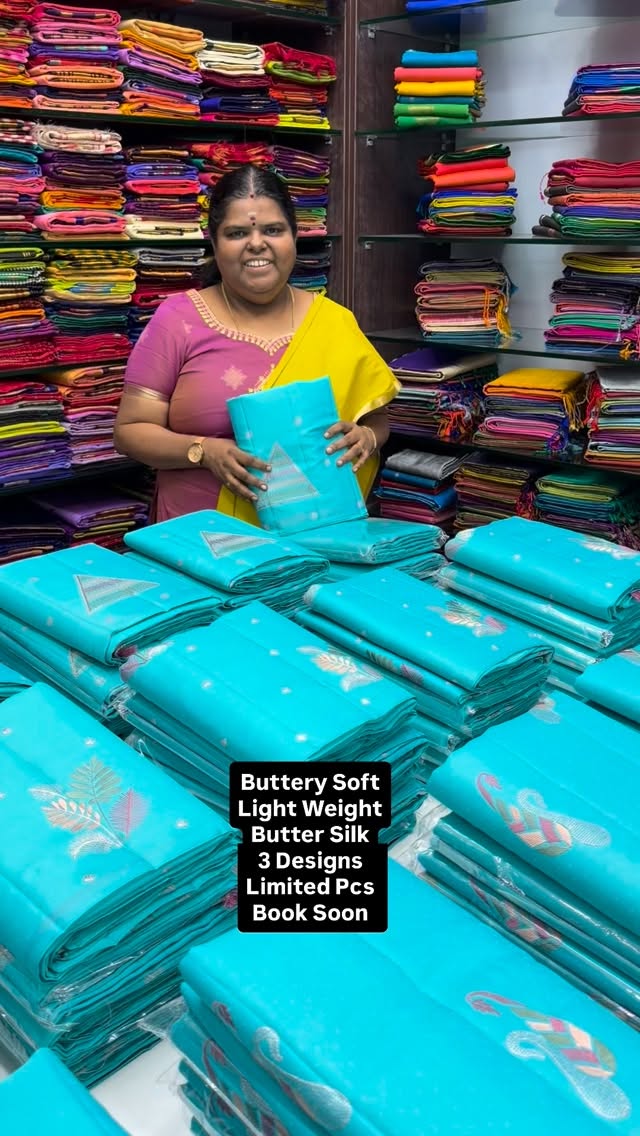 Butter Silk | Light weight | Borderless | All over embroidery | Fla...