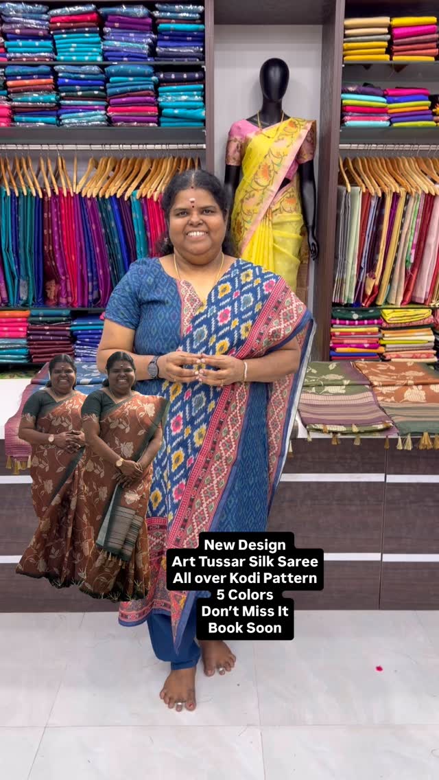 Newly Launched - Art Tussar Silk Saree - 5 Colors - Beautiful Tulip...