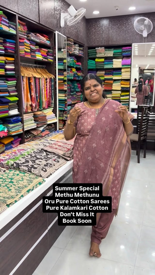 Pure Kalamkari Cotton Saree - 100% comfortable Saree for summer 

V...