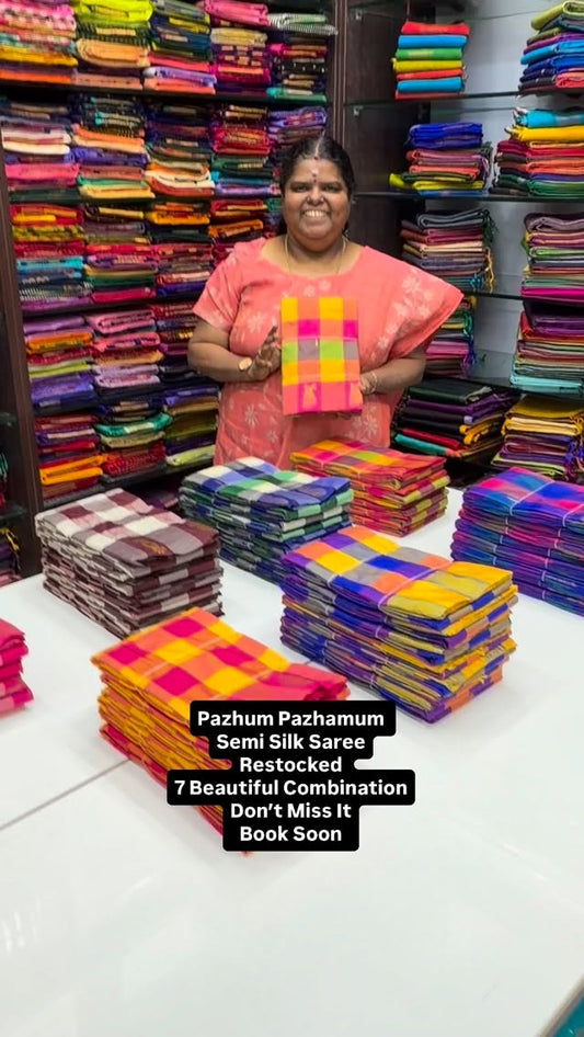Pazhum Pazhamum | Semi Silk Saree | Flat 5% less 

Vallisvaseha.com...
