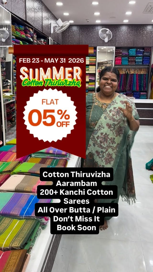 Cotton Thiruvizha Aarambam - Pure Kanchi Cotton Sarees - Flat 5% le...