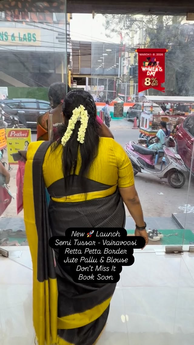 New launch 🚀- Semi Tussar Silk | Vairavoosi Design | Flat 8% less ...