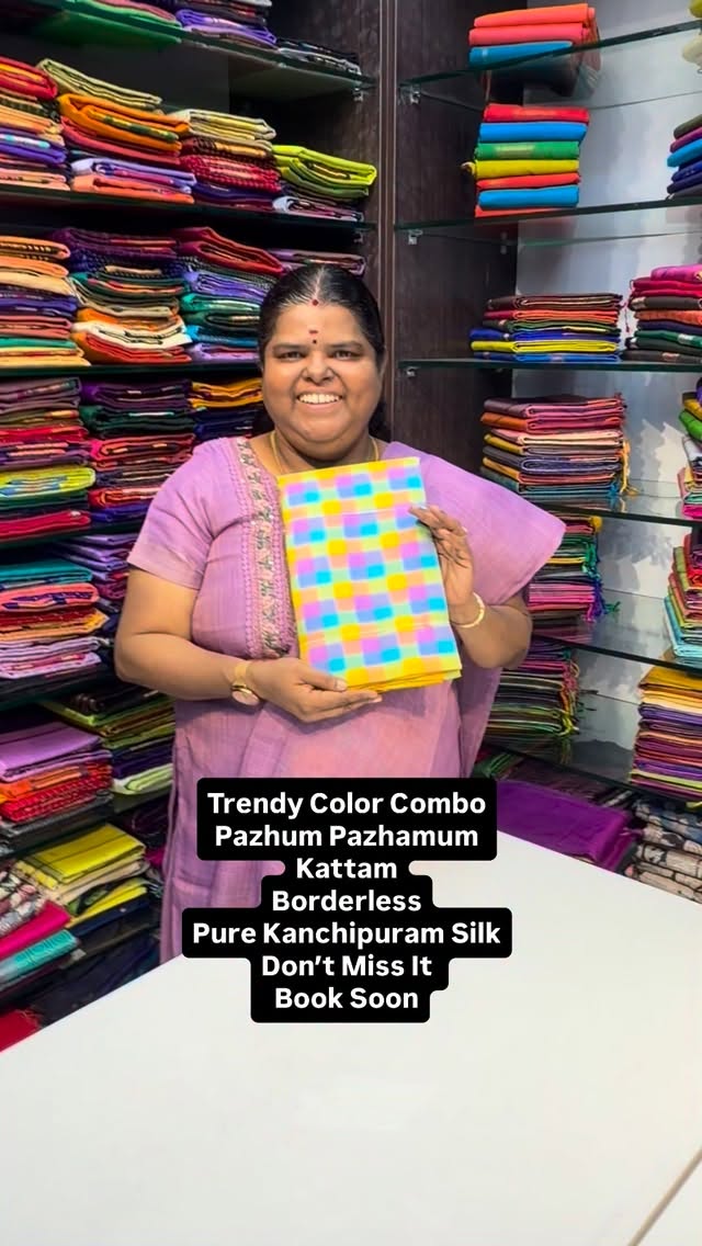 I’m absolutely mesmerized by Palum Pazhamum Pure Kanchipuram Checks...