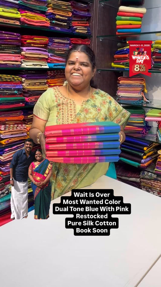 Pure Silk Cotton | Flat 8% less Now | Book soon

vallisvaseha.com 
...