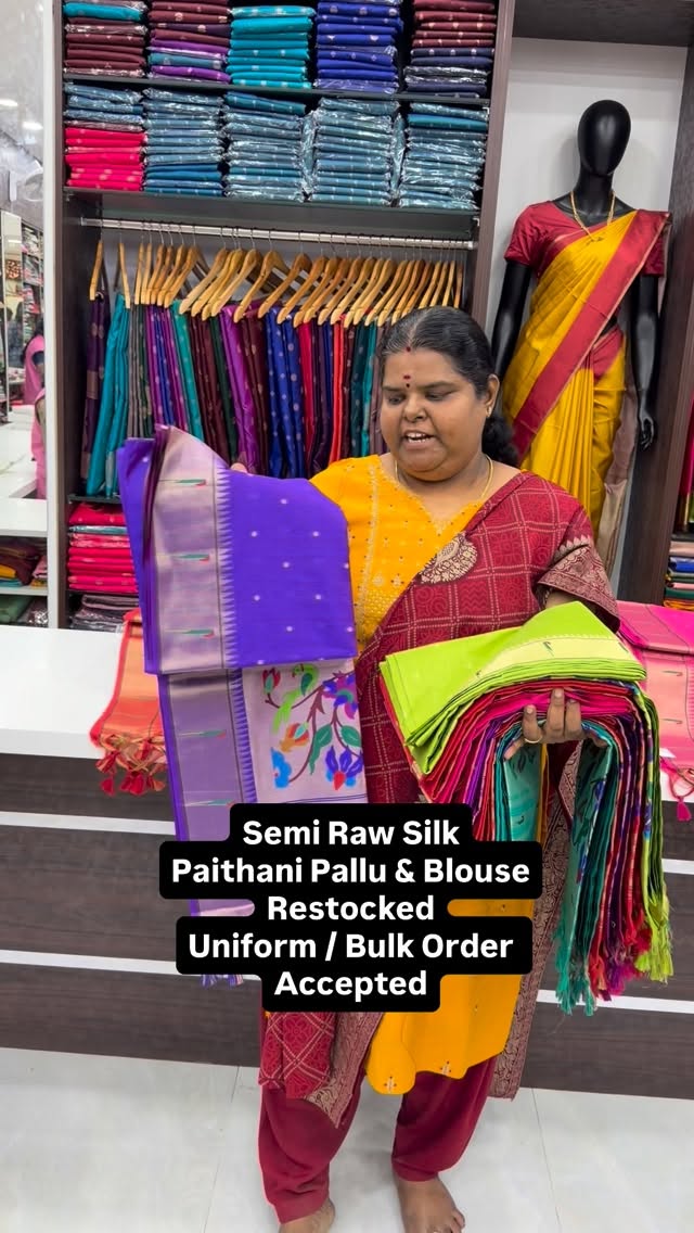 Paithani Design | Restocked | Semi Raw silk Saree | Flat 5% less no...