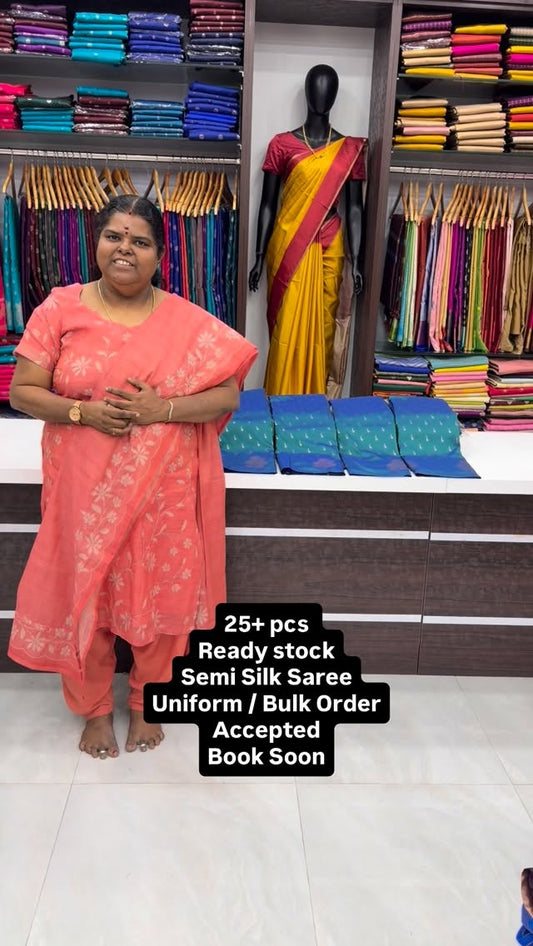 Semi Soft Silk -  Flower design - Good for Gifting - Flat 5% less -...