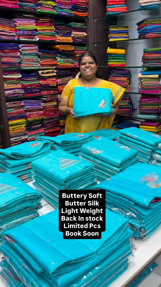 Butter Silk | Light weight | Borderless | All over embroidery | Fla...