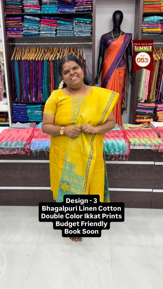 Design 3 - New Launch 🚀 - Bhagalpuri Linen Cotton - Budget Friendl...