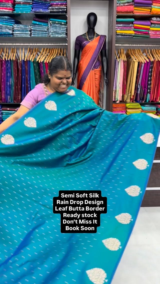 Semi Soft Silk -  Rain Drop design - Good for Gifting - Flat 5% les...