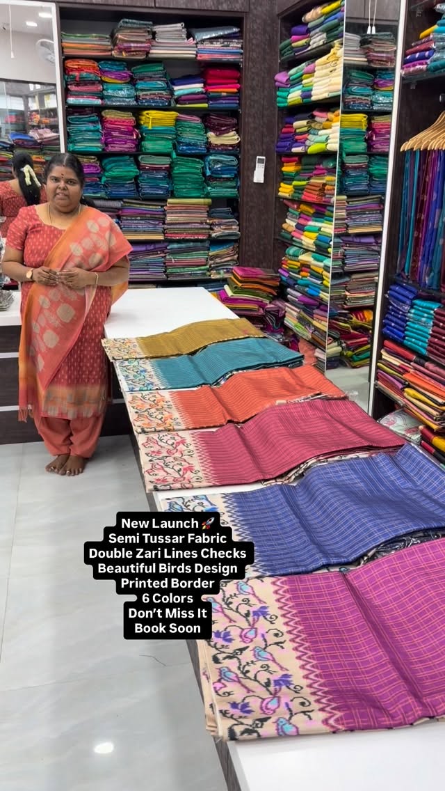 New Launch 🚀 | Double Zari Lines checks | Birds design printed sof...