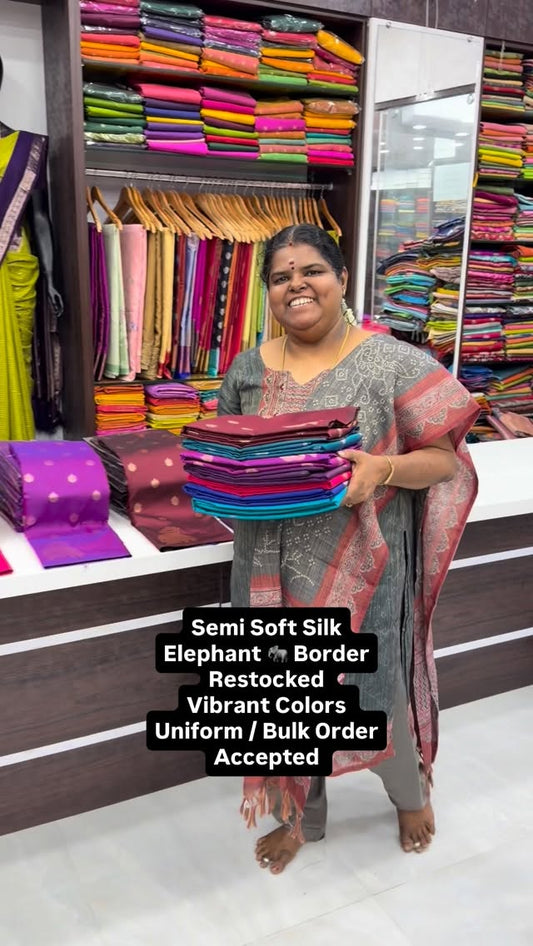 Semi Soft Silk - Elephant 🐘 design - Good for Gifting - Flat 5% le...