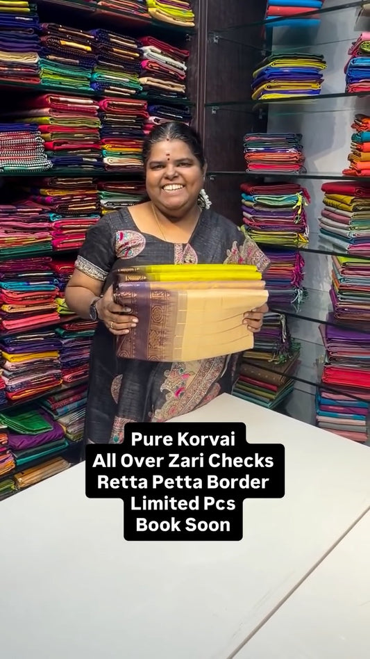 Pure Korvai | Retta Petta Border | Pure Silk Cotton | Book soon | F...