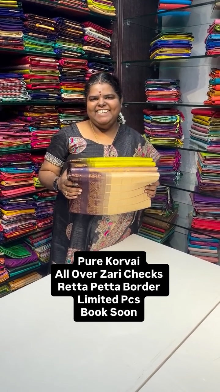 Pure Korvai | Retta Petta Border | Pure Silk Cotton | Book soon | F...