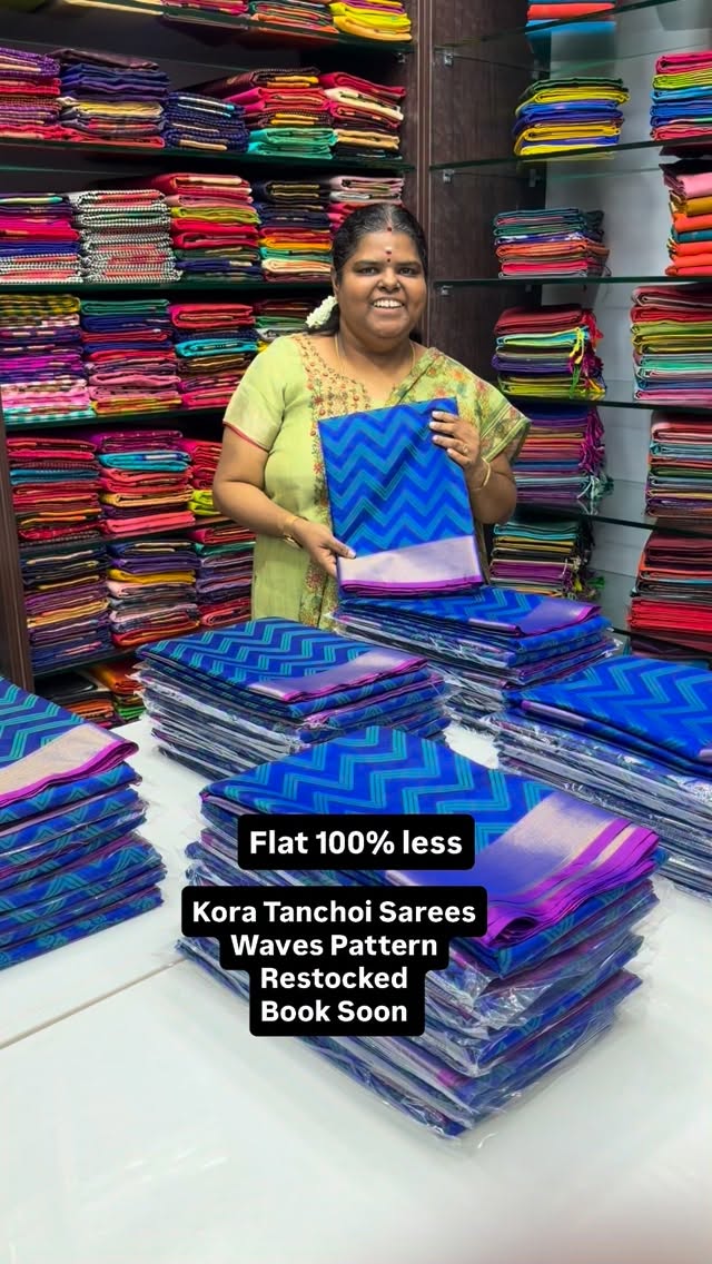 Kora Tanchoi Sarees - Blue Shade - Good For gifting - Flat 100/- le...