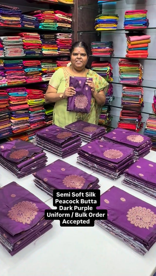Semi Soft Silk - Peacock 🦚 design - Good for Gifting - Flat 5% les...
