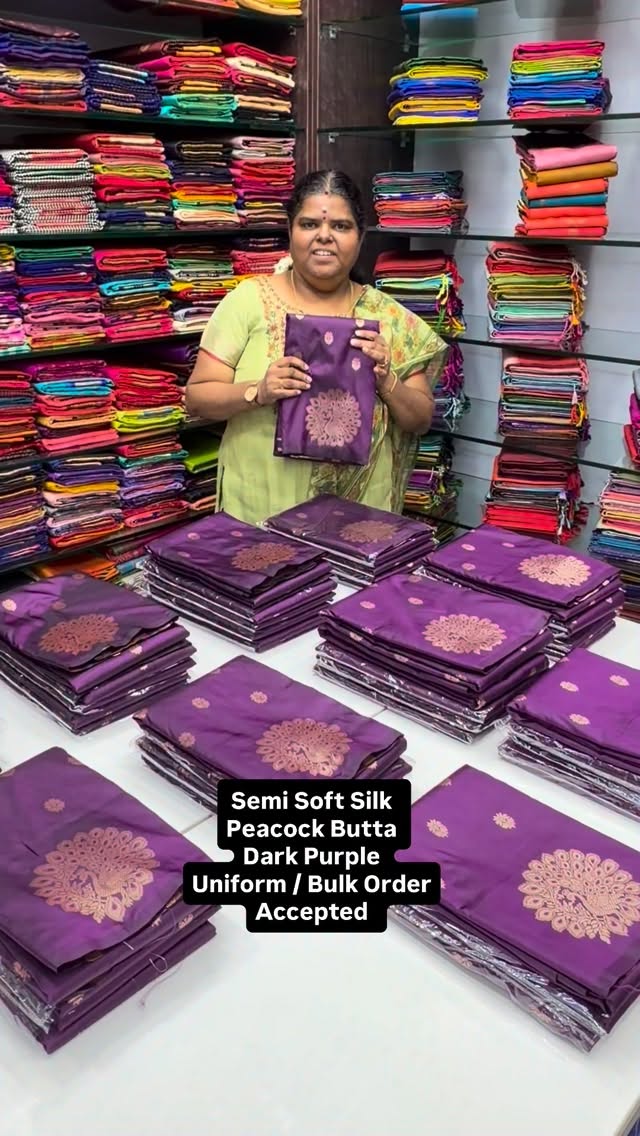 Semi Soft Silk - Peacock 🦚 design - Good for Gifting - Flat 5% les...