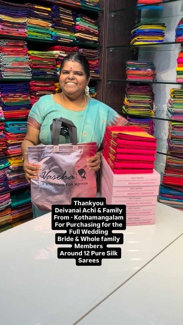 Wedding Purchase - Thankyou Deivanai Achi & Family.  Thankyou for c...