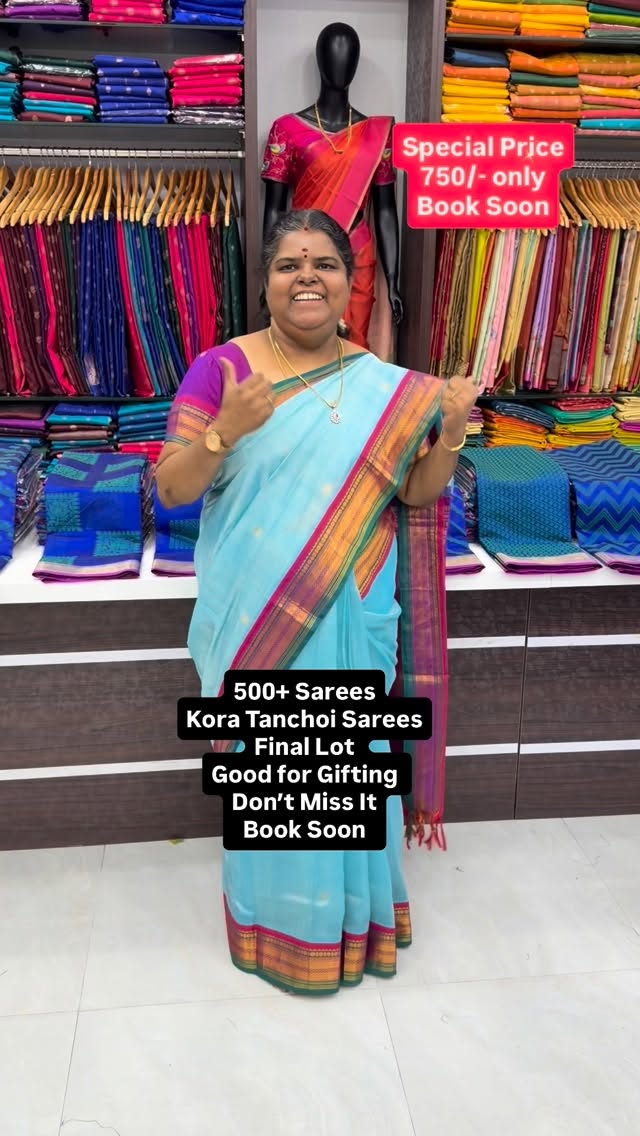 Kora Tanchoi Sarees - Blue Shade - Good For gifting - Flat 145/- le...
