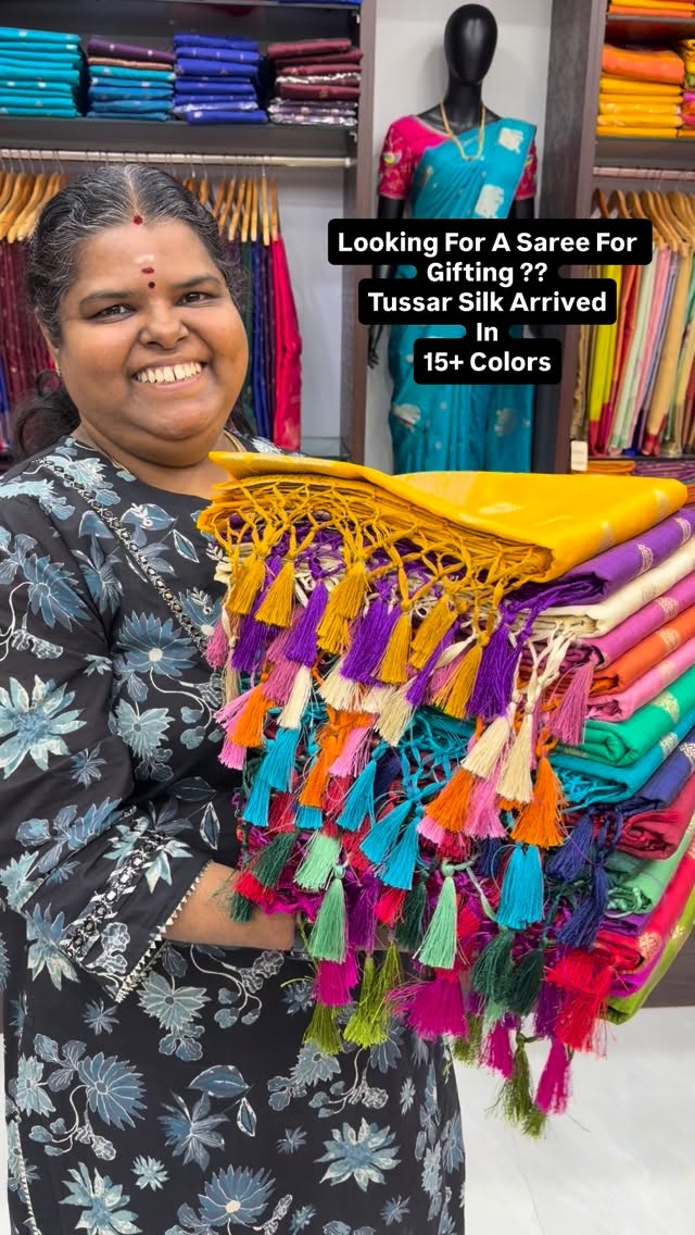 Get Ready to shine in Semi Tussar silk saree 💫⚡️ | Good for giftin...