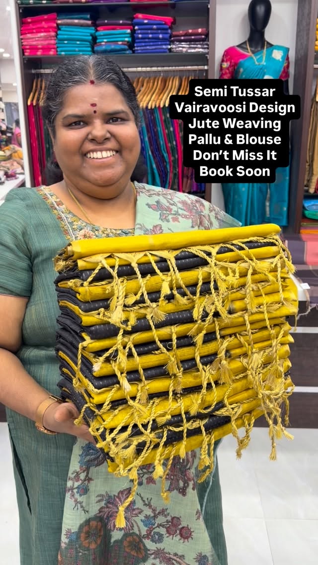 Restocked - Semi Tussar Silk | Vairavoosi Design | Flat 5% less now...
