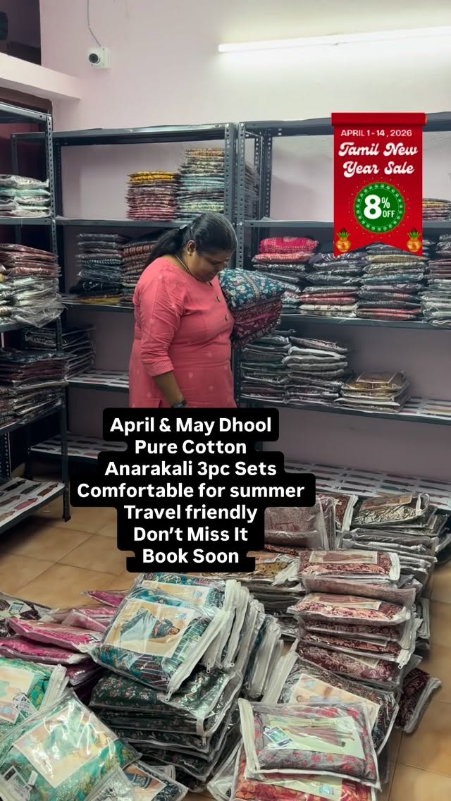 Flat 8% less - April & May Dhool - Pure Cotton - Anarakali 3pc Sets...