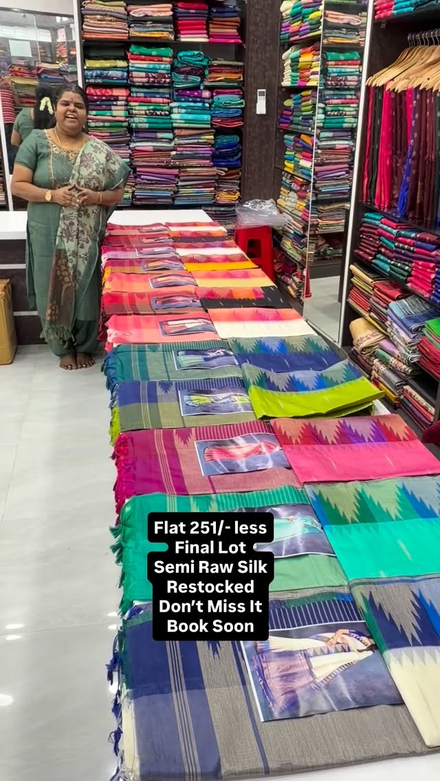 Flat 251/- less | Restocked | Semi Raw silk Saree 

Vallisvaseha.co...
