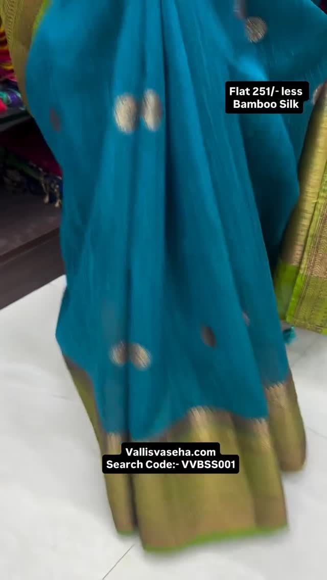 Flat 251/- less | Restocked | Bamboo silk Saree | All over Butta | ...