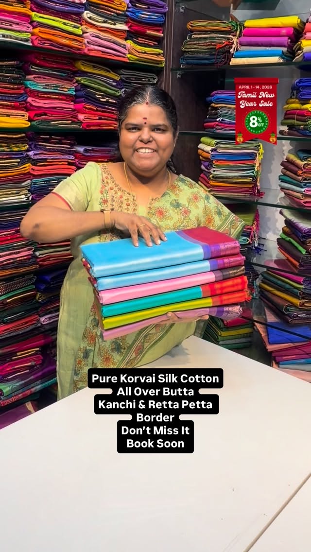 Pure Silk Cotton | Korvai | Kanchi & Retta Petta Border | Book soon...