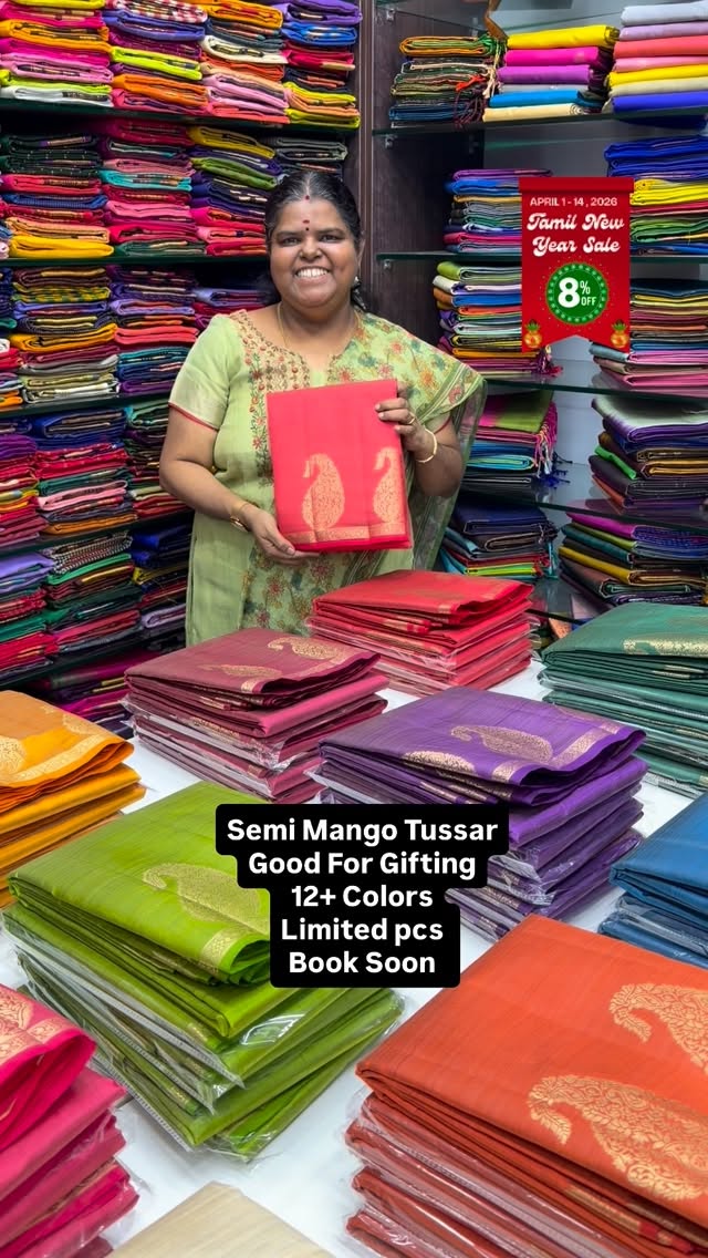 Get Ready to shine in Semi Tussar silk saree 💫⚡️ | Good for giftin...