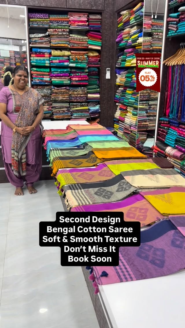 New Launch 🚀- Bengal Cotton Saree - Soft & Smooth Cotton - Book So...