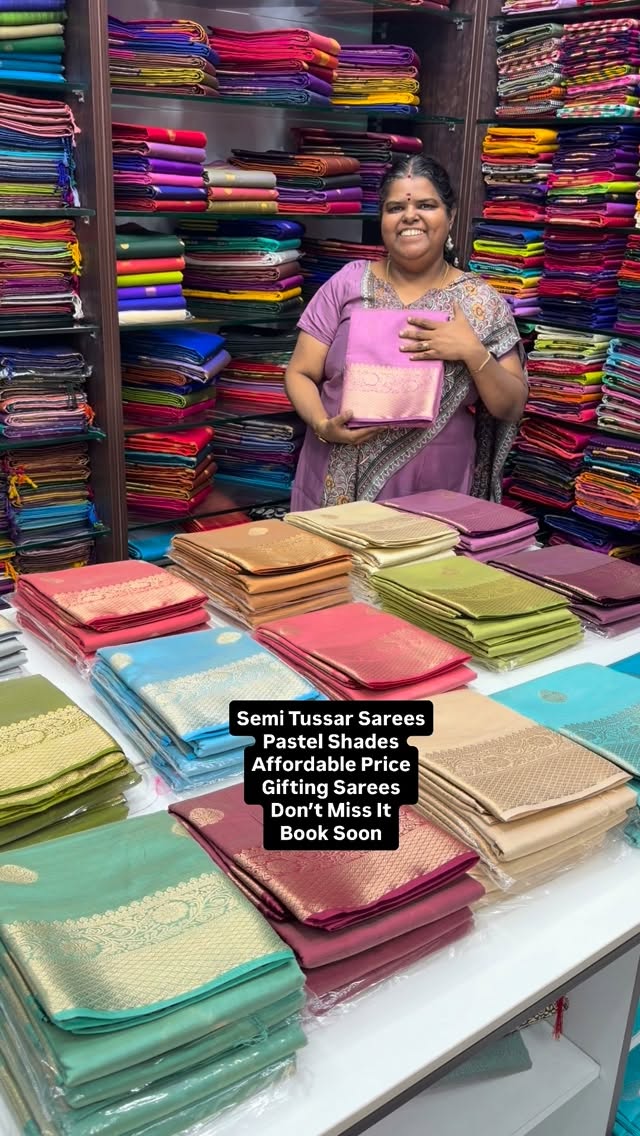 Get Ready to shine in Semi Tussar silk saree 💫⚡️ | Good for giftin...