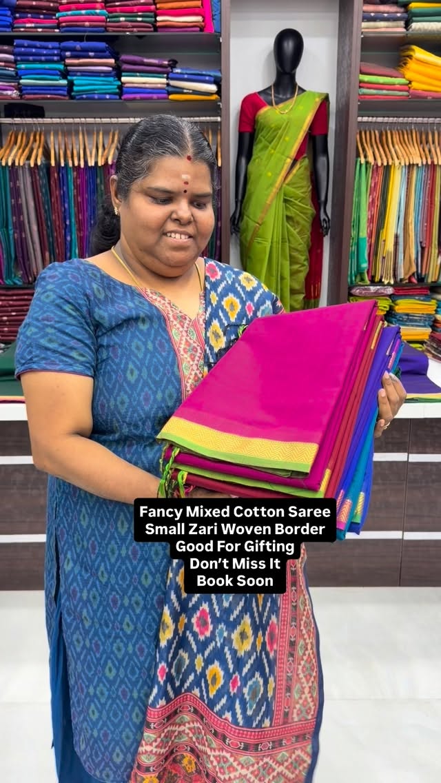 New launch 🚀- Fancy Silk Mixed Cotton - Small Border - Good for Gi...