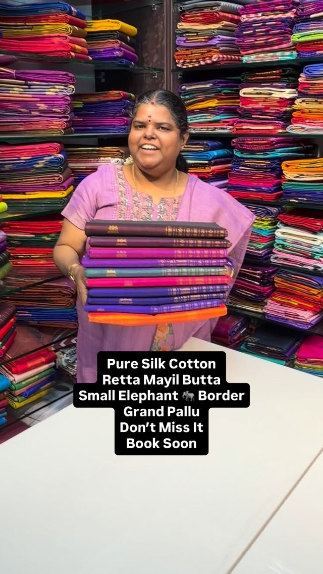 Retta Mayil Butta - Pure Silk Cotton - Flat 5% less - Book Soon - L...