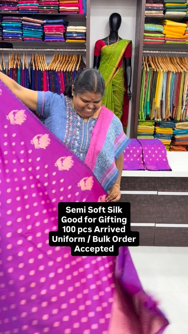 Semi Soft Silk -  Peacock 🦚 design - Good for Gifting - Flat 5% le...