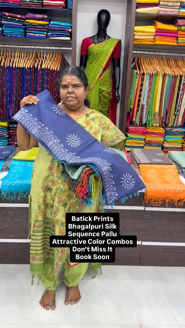 Batick Prints - Bhagalpuri Silk - Sequence Pallu
Attractive Color C...