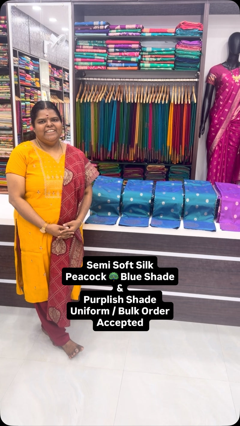 Semi Soft Silk -  Peacock 🦚 design - Good for Gifting - Flat 5% le...